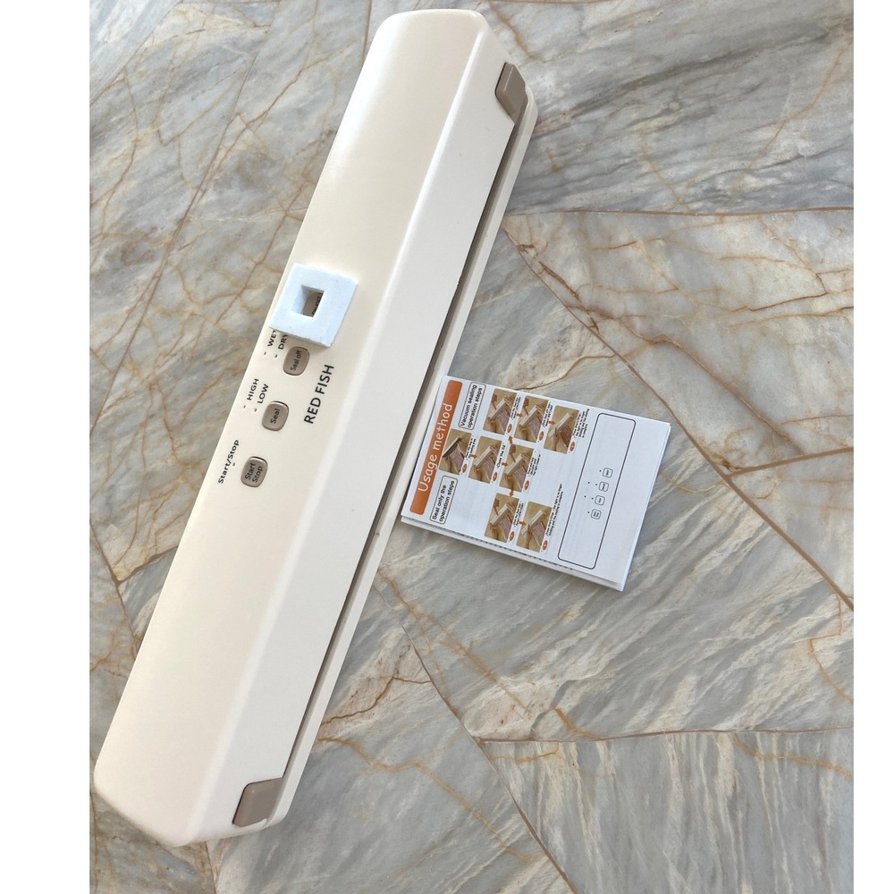 Red Fish Vacuum Sealer Machine Wet Dry Modes Cream 12 Inch